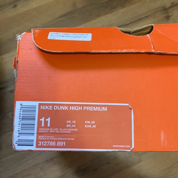 2007 Nike dunk high premium orange blaze - Picture 15 of 16